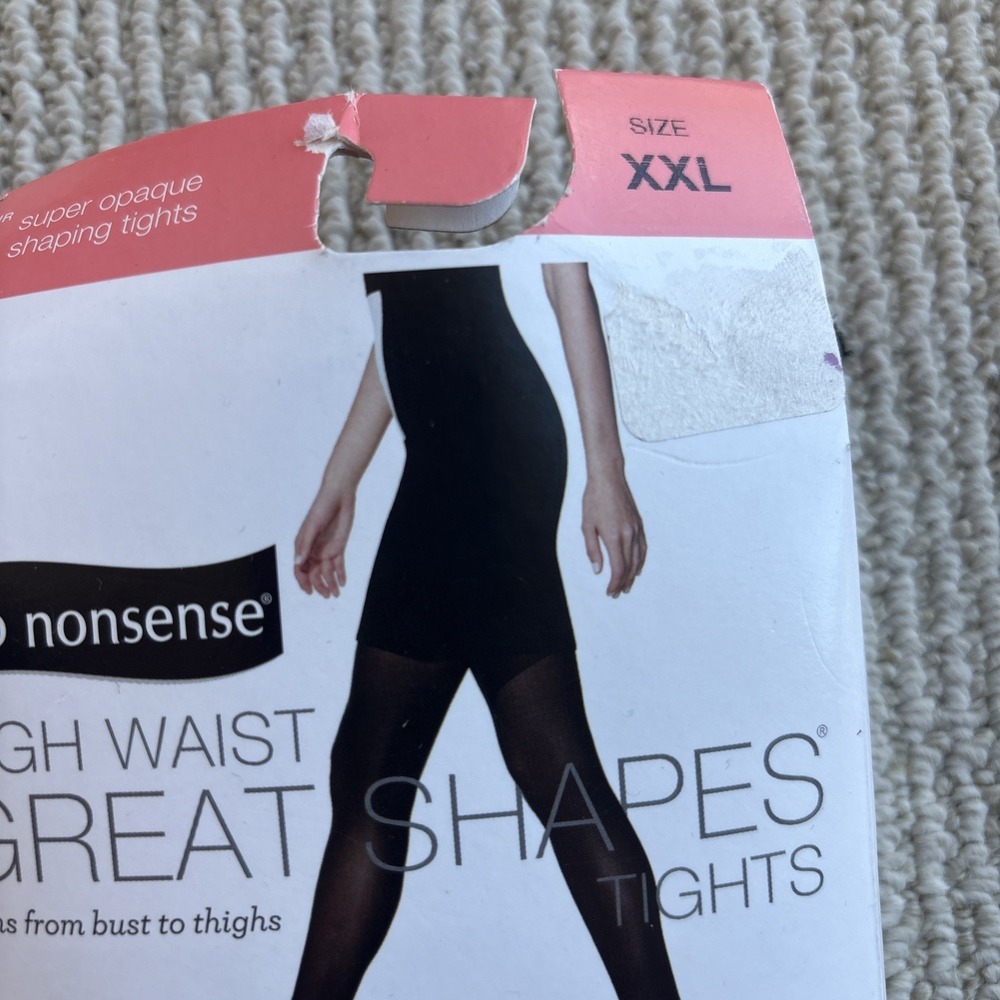 lot of 2 XXL  NO NONSENSE High Waist Great Shapes Tights Black super opaque - Picture 3 of 9